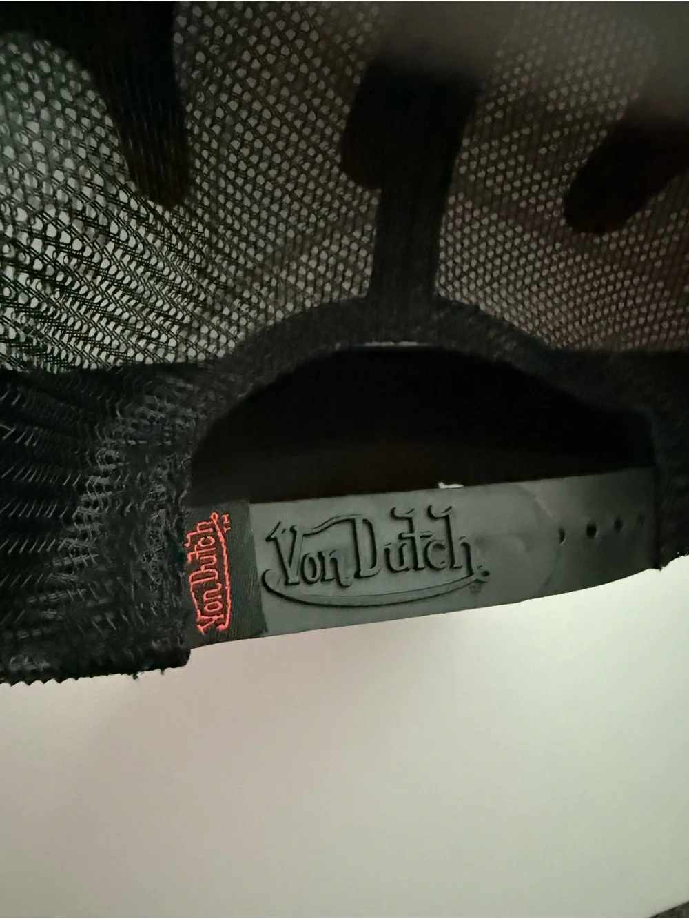 Von Dutch Black Trucker Cap with Red Rose Print